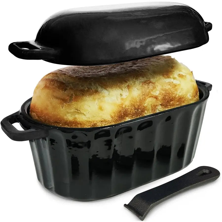 Oven Enameled Cast Iron Bread Pan W/Lid