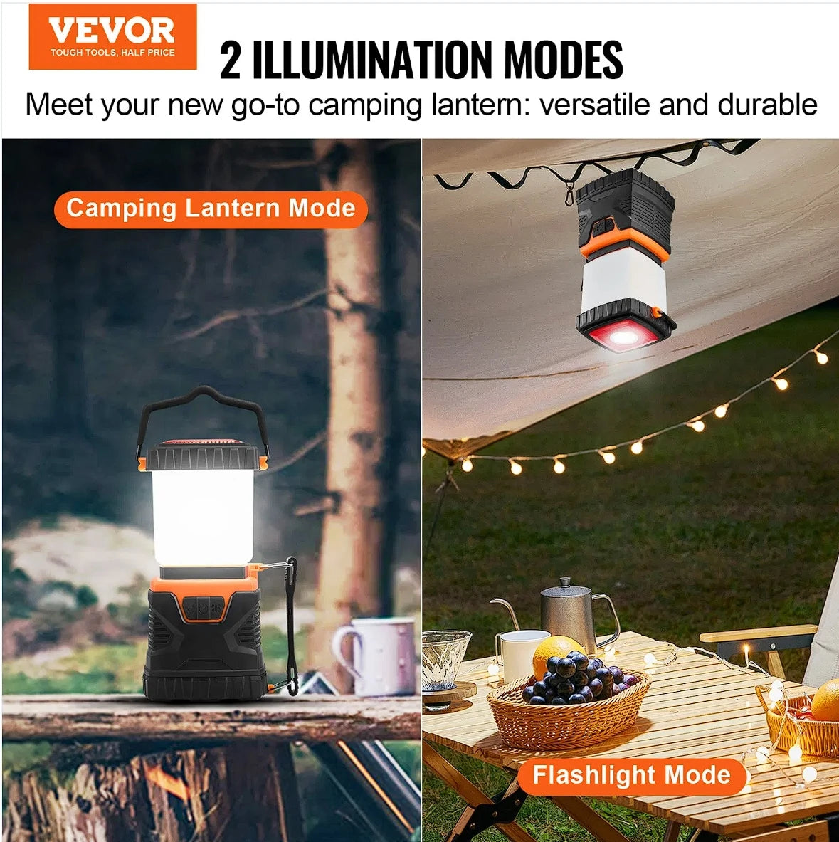 VEVOR LED Camping Lantern Battery Powered