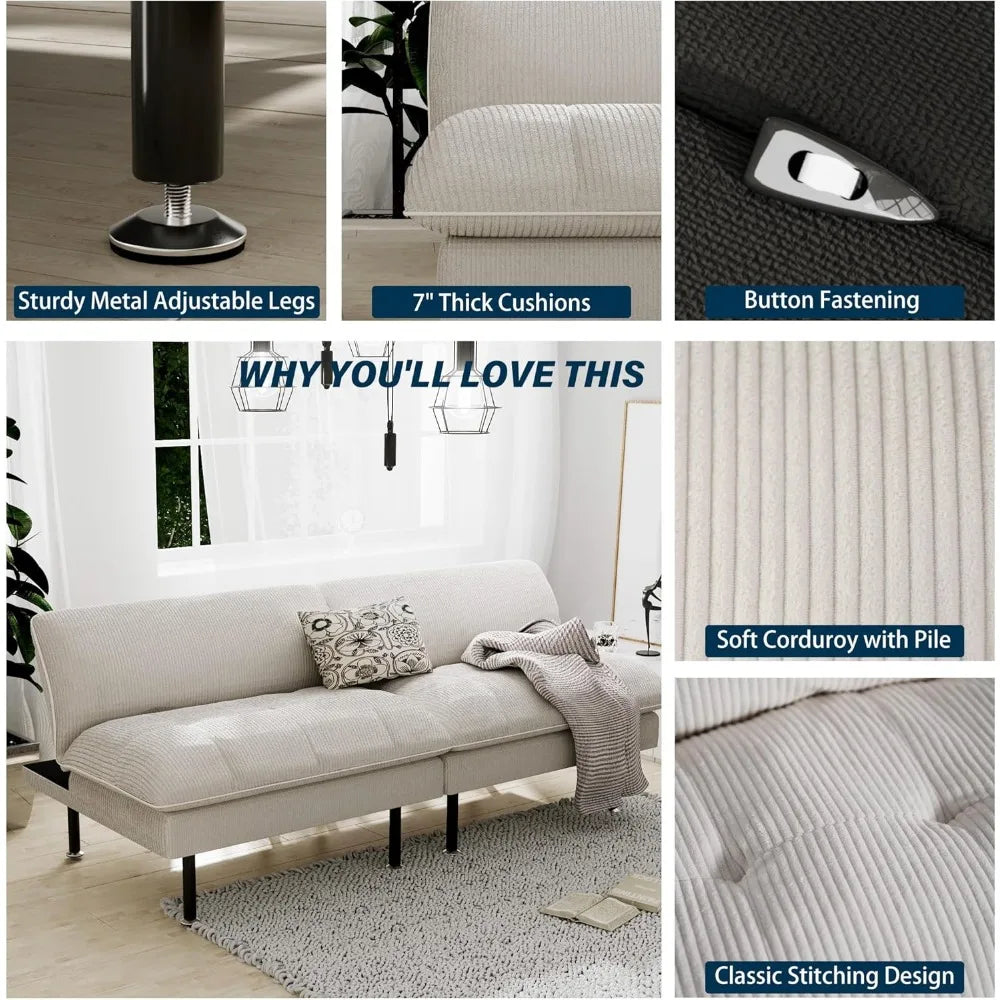 3 Sets 70" Futon Sofa Bed