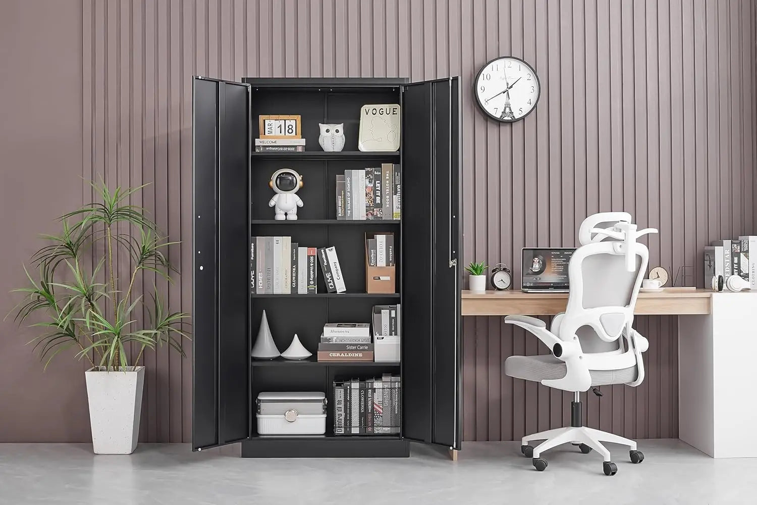 Metal Storage Cabinet with Adjustable Shelves