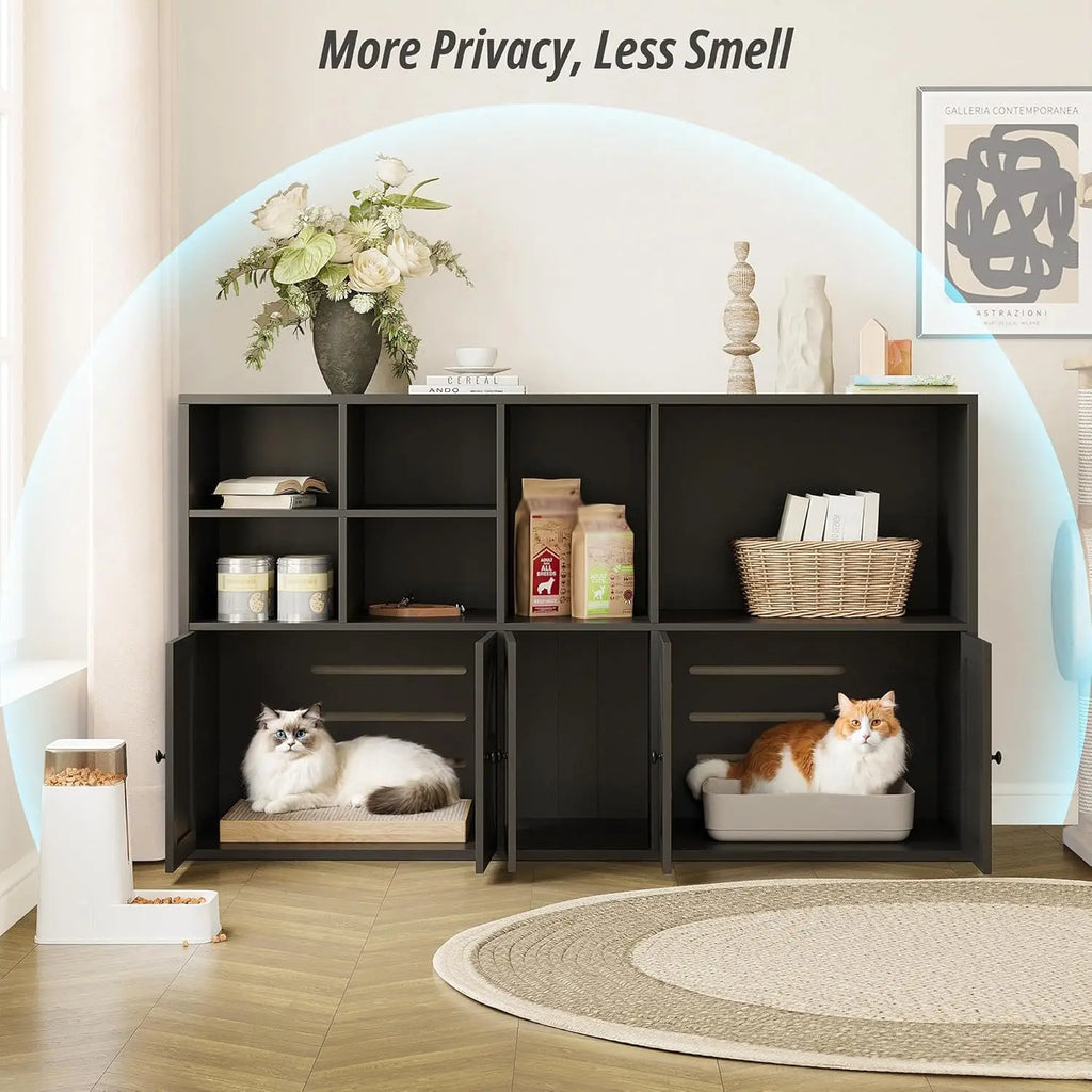 Cat Litter Box Enclosure for 2