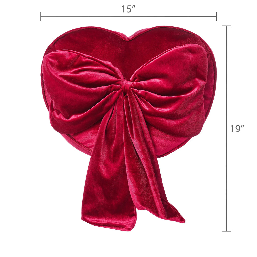 14" Heart-Shaped Red Pillow