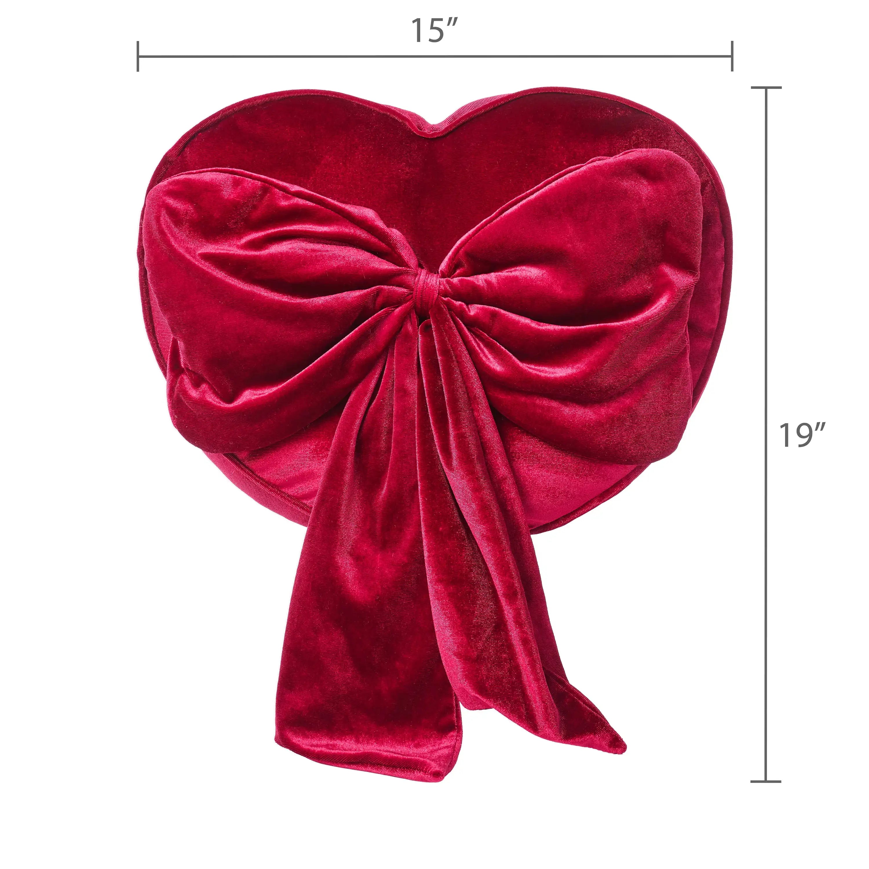 14" Heart-Shaped Red Pillow