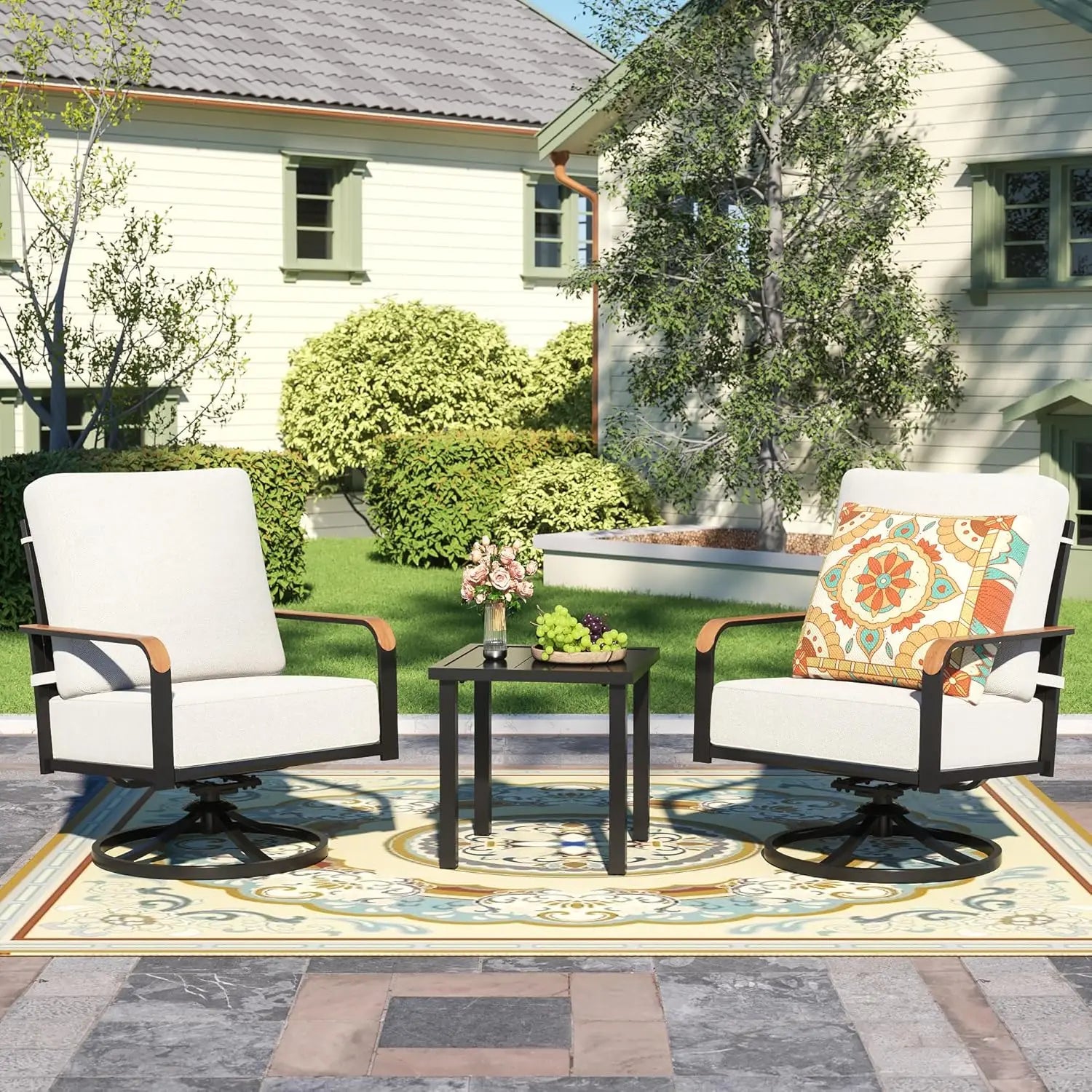3 Piece Bistro Set Rocking Chairs