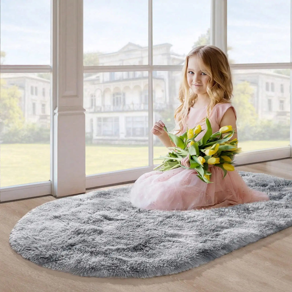 13.25x6.75 Soft Fluffy Oval Washable