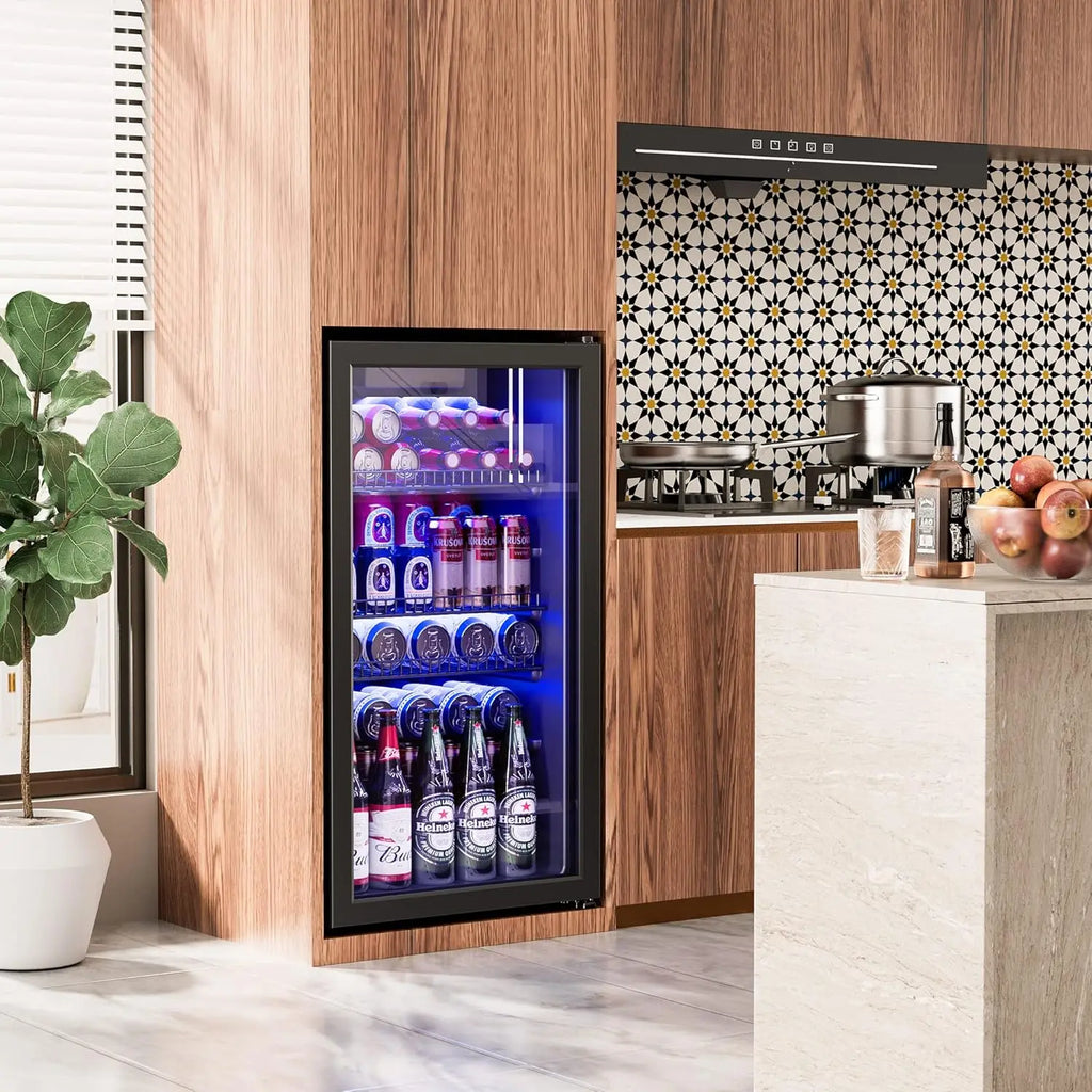 130-Can Beverage Cooler W/Glass Door,