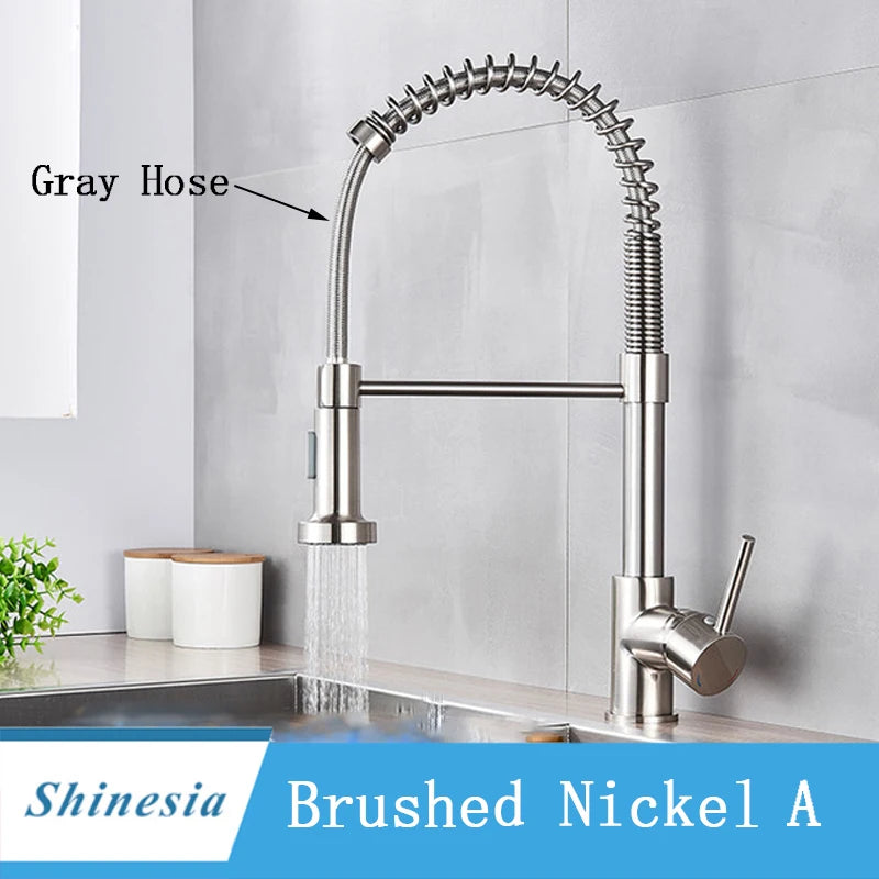 Brushed Nickel Deck Mounted Mixer 360 Rotation