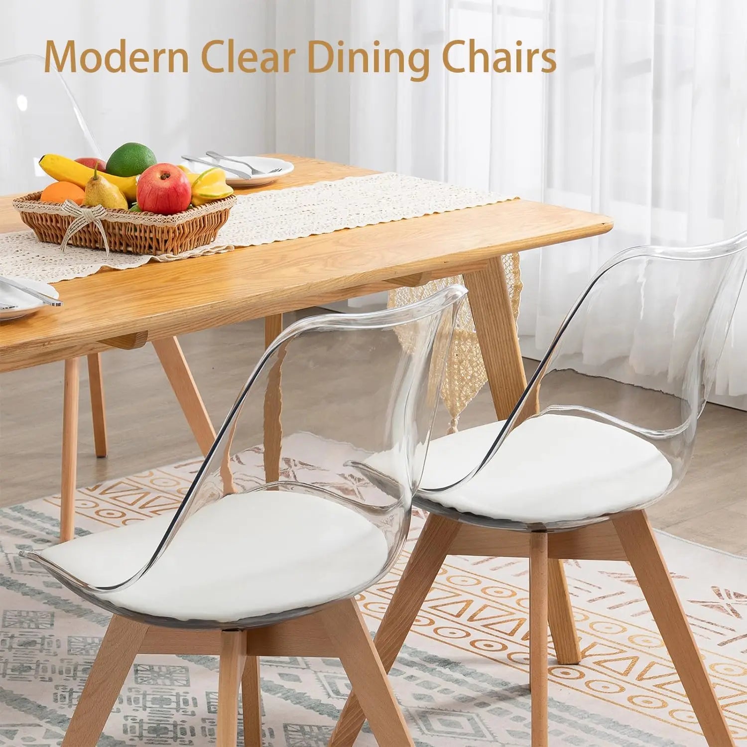 4 Clear Modern Acrylic w PU Leather