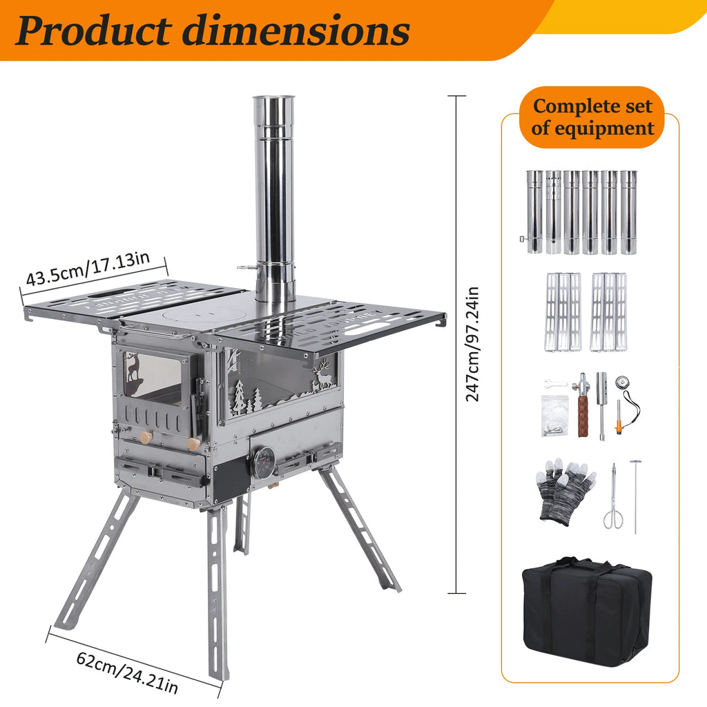 Portable Stove Oven/Camping Table/ Chimney