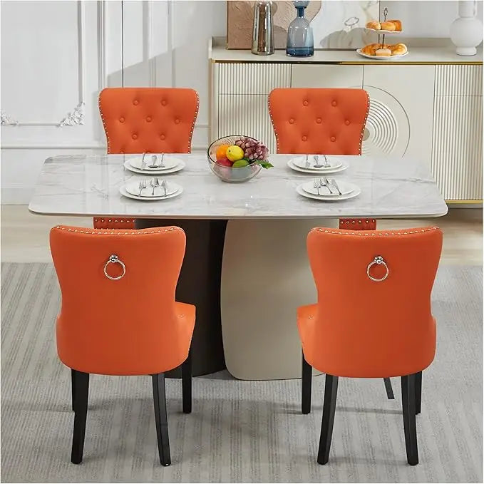 4 Velvet Tufted Upholstered Stainless-Steel Legs