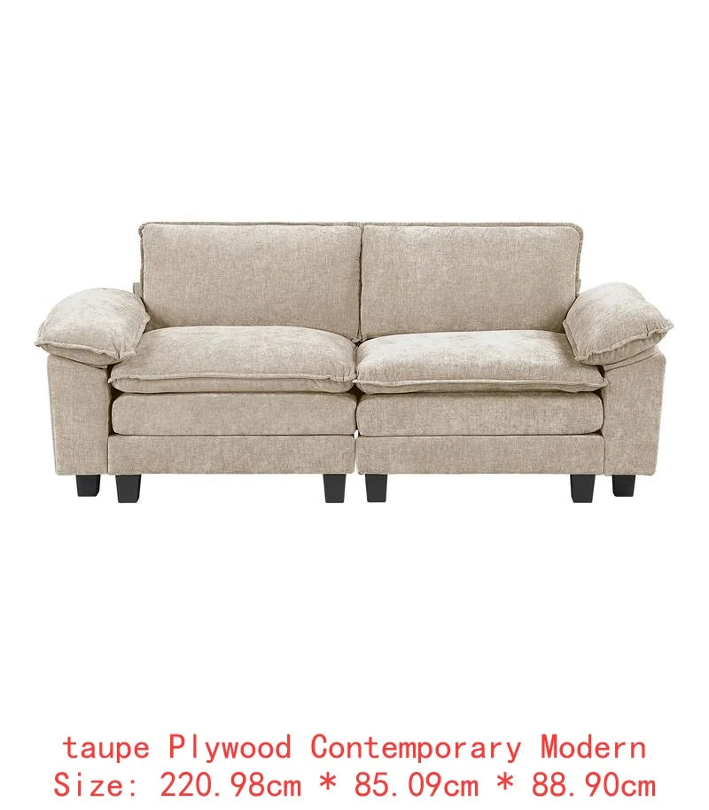 Plush Cenille Modular Sectional Sofa Set