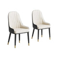 2 PU Leather Beige Wingback