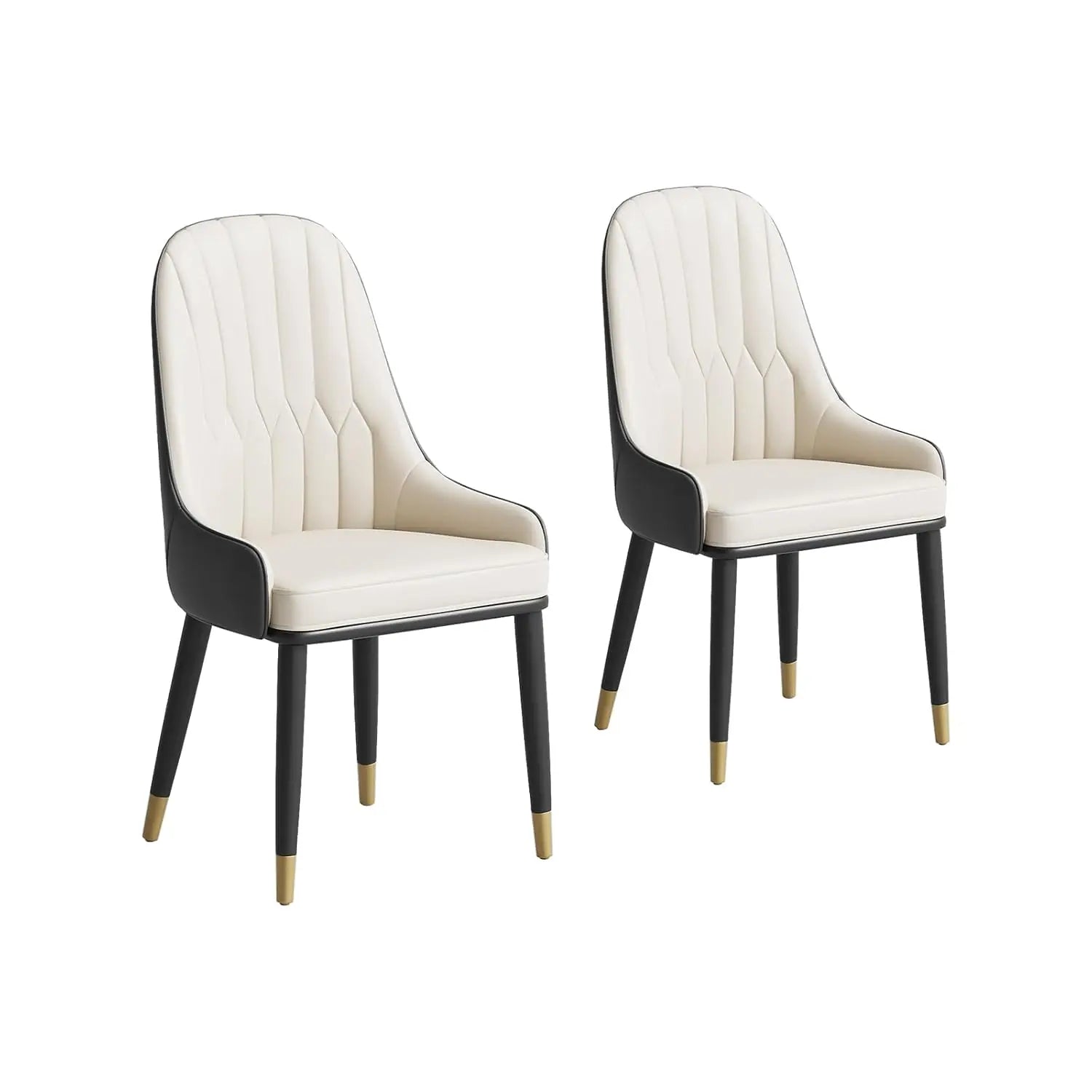 2 PU Leather Beige Wingback