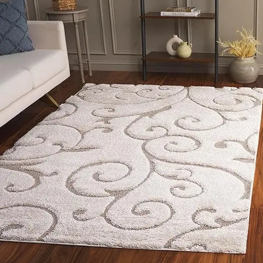 5'3x7'6 Cream/Beige Scroll