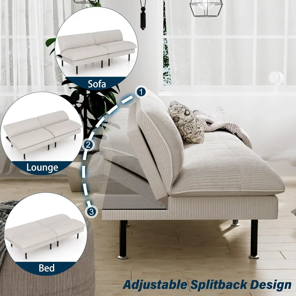 3 Sets 70" Futon Sofa Bed