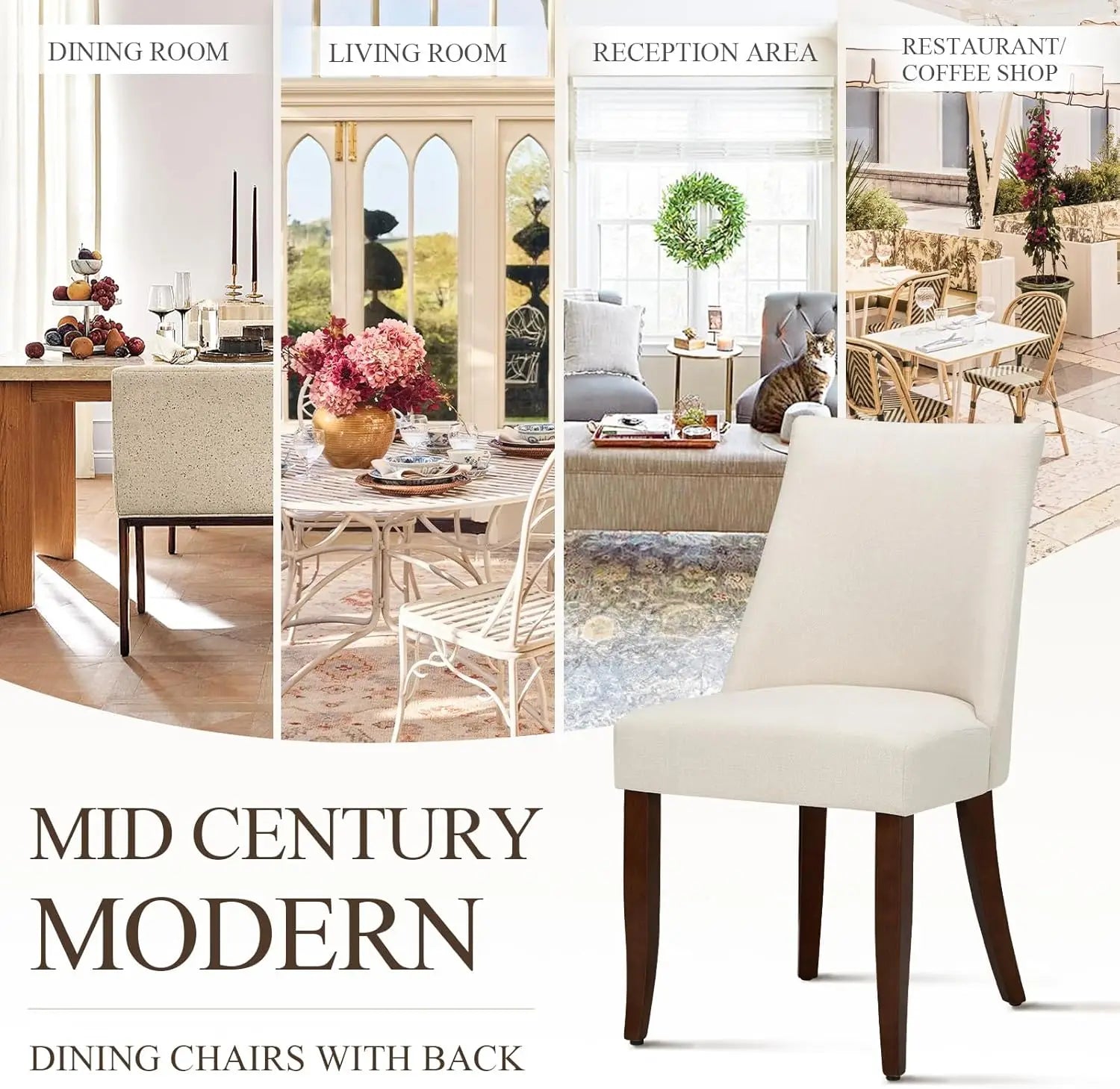 2 Modern Upholstered Wood Legs