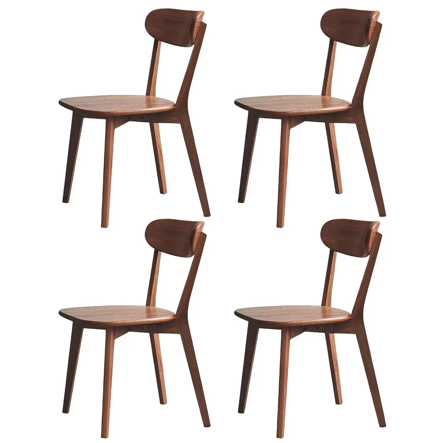 4 Solid Wood Curved Backrest