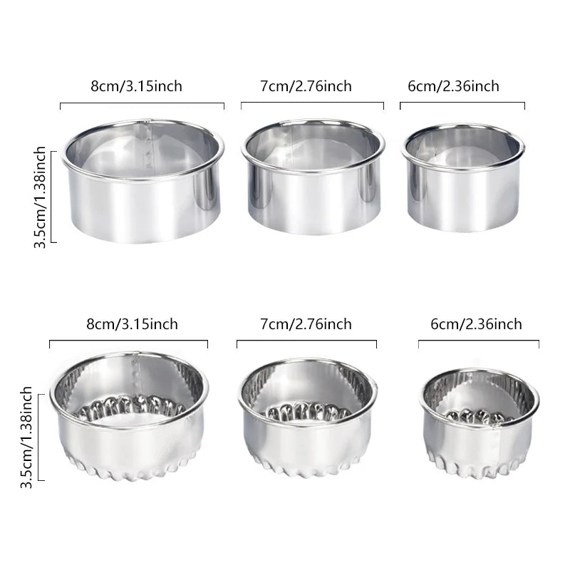 3Pcs Stainless Dough Cutter Molds