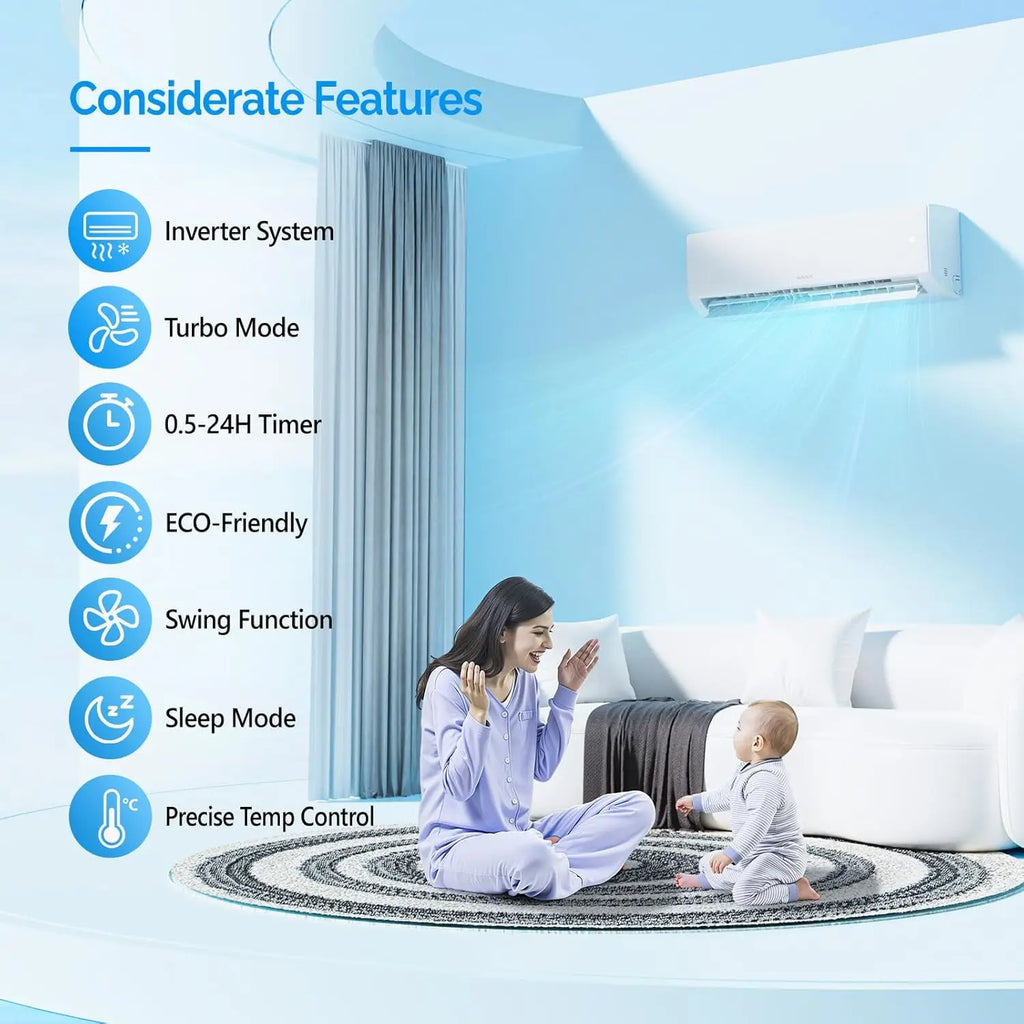 9000 BTU 19 SEER2 Energy Saving 115V Air Conditioner