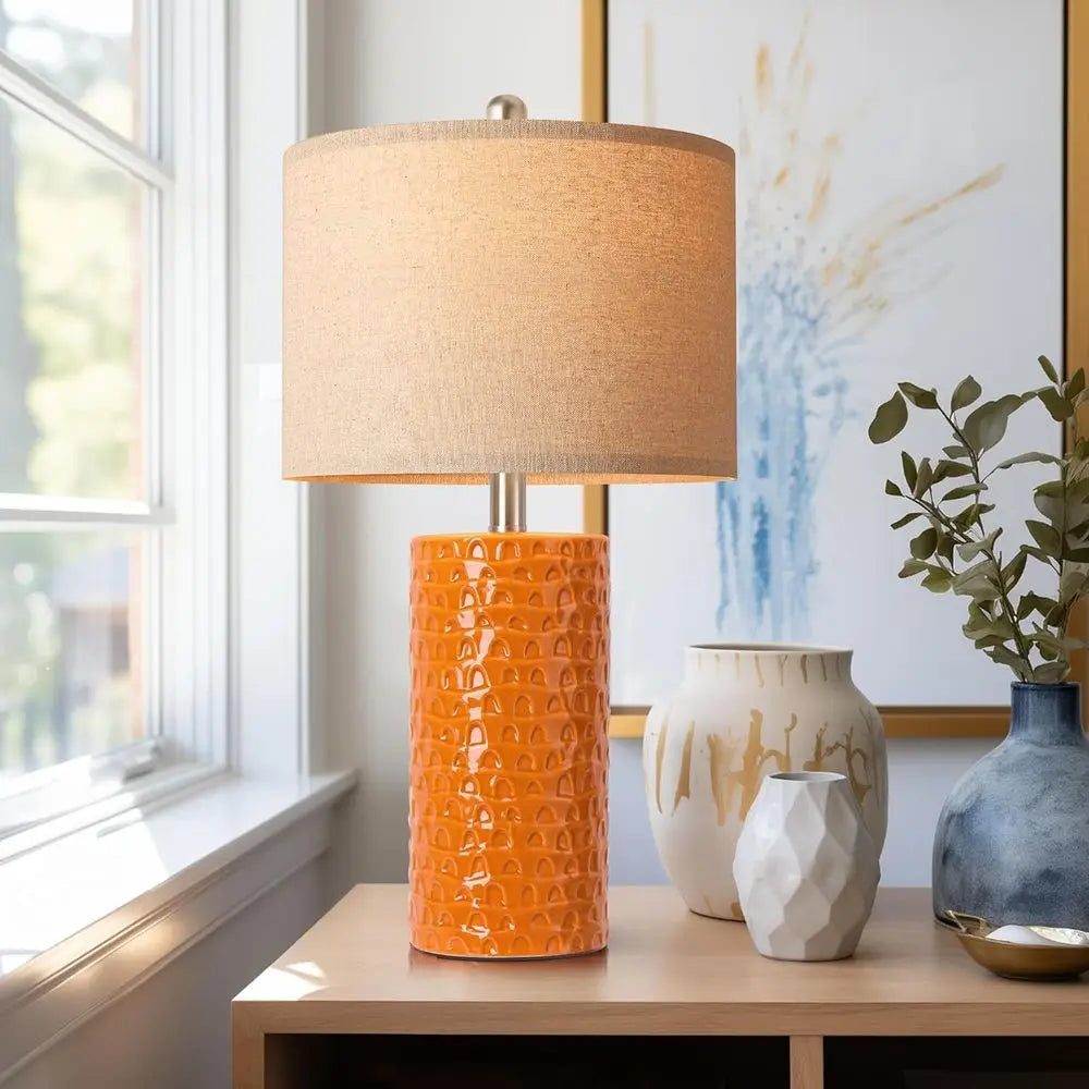 2 MCM Rustic 23" Ceramic Lamp