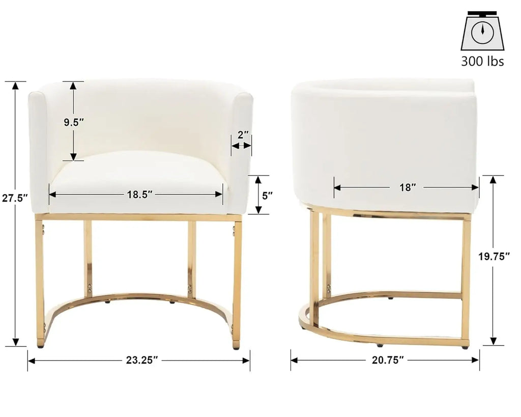 Faux Leather Upholstered Barrel Metal Frame