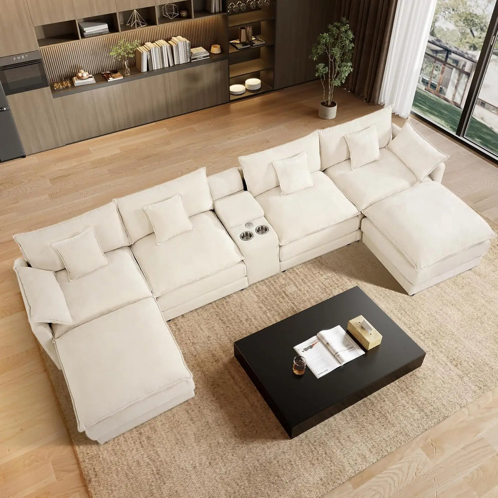 145" U Shaped Cloud Couch Sectional