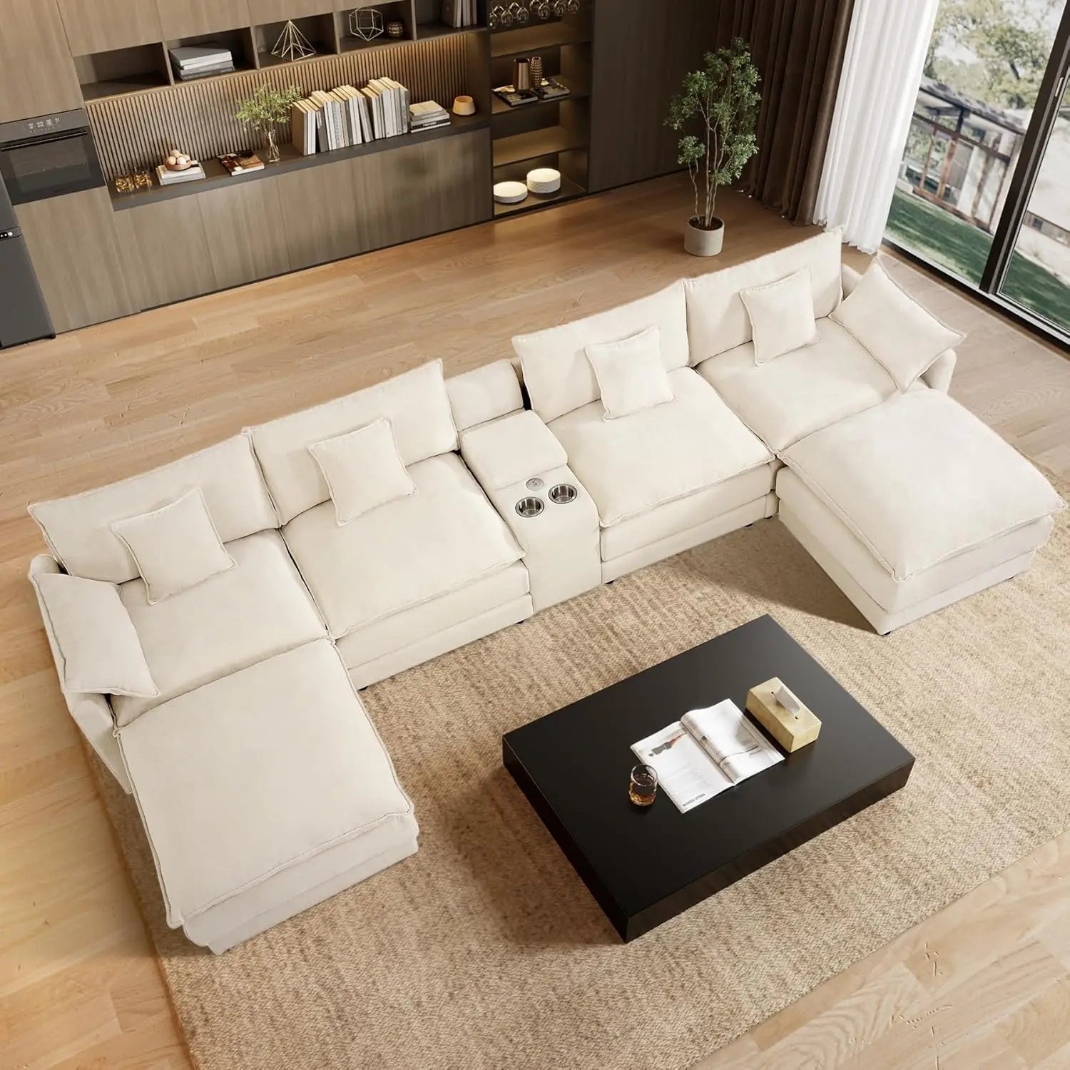 145" U Shaped Cloud Couch Sectional
