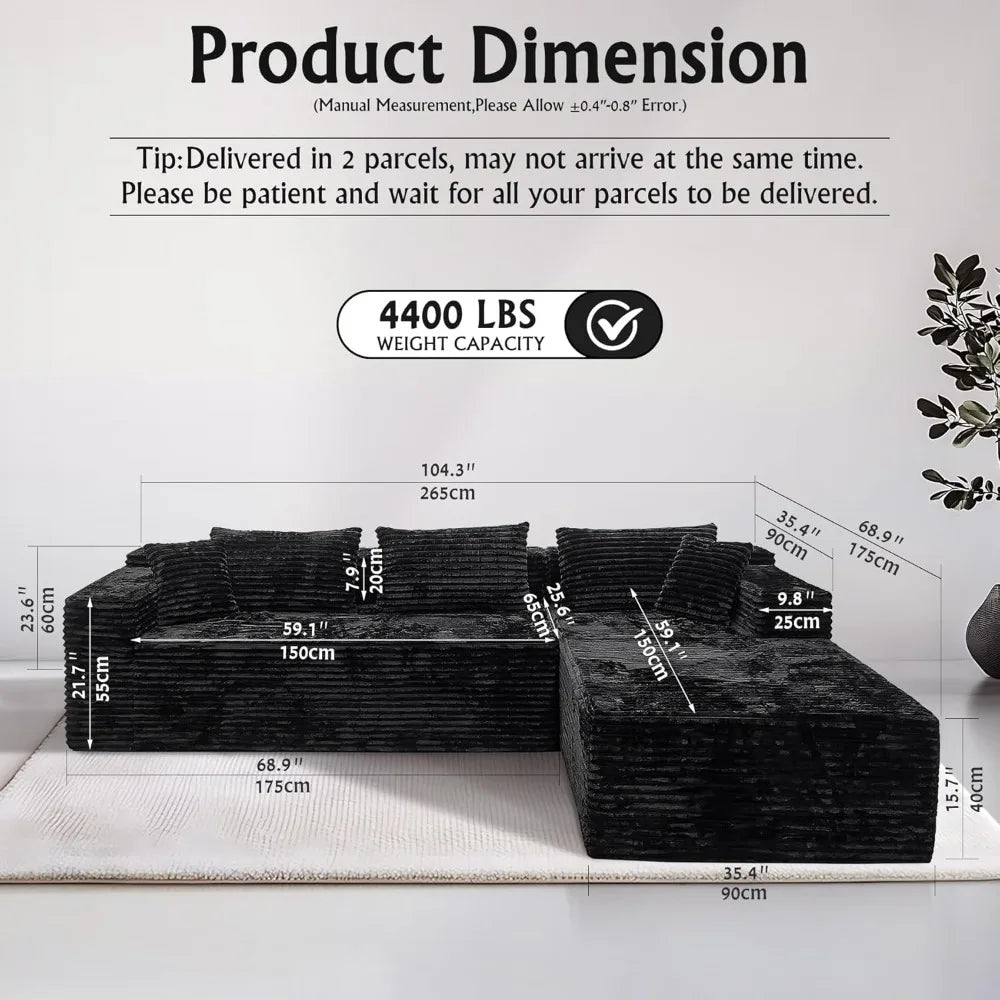 104" L-Shape Cloud Sectional
