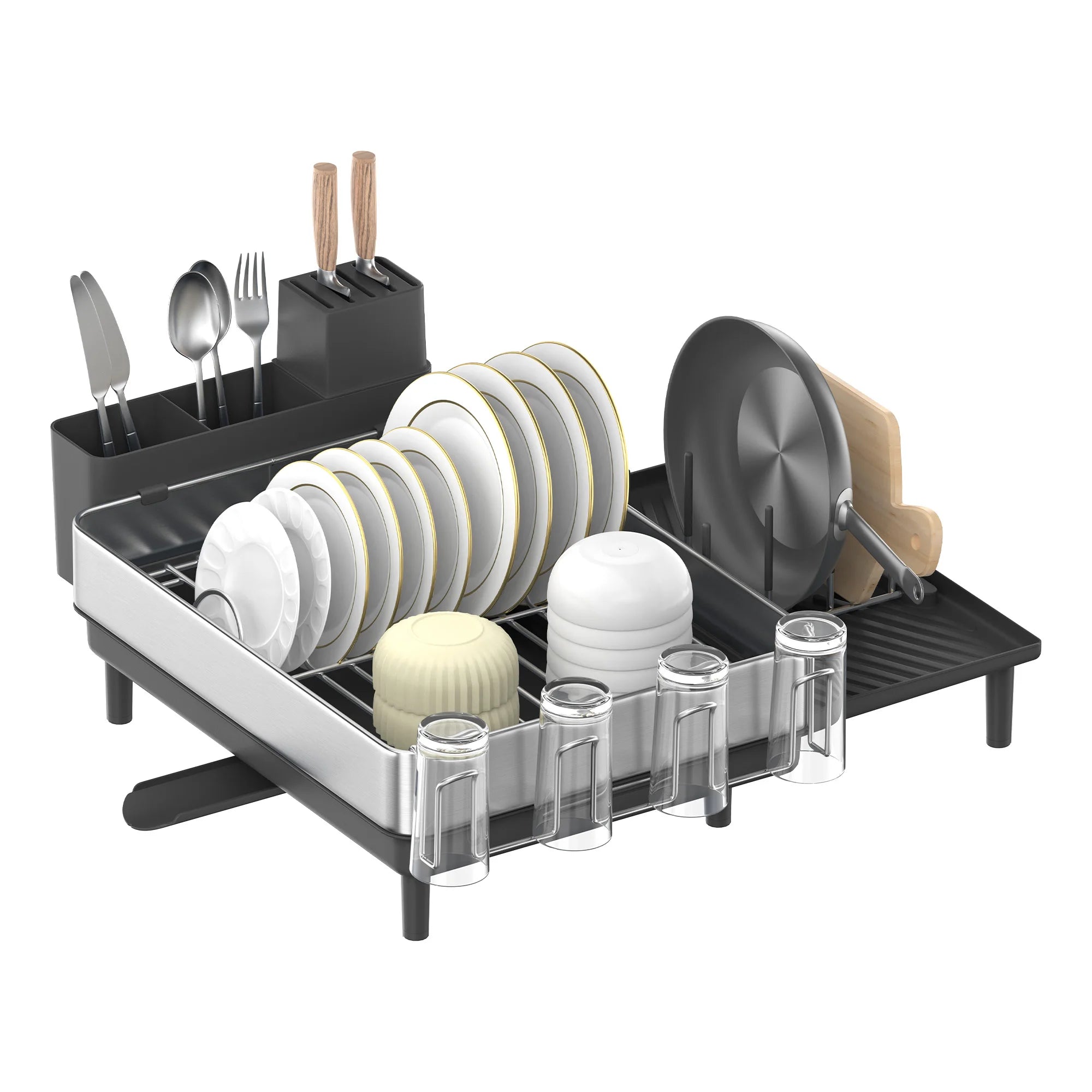 Large Dish Rack, Expandable Stainless