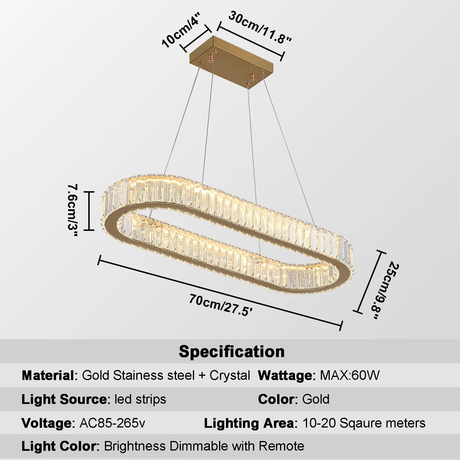 Modern LED Oval Chandelier