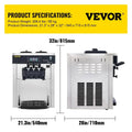 2200W Ice Cream Machine 5.3-7.4Gal/H Soft Serve