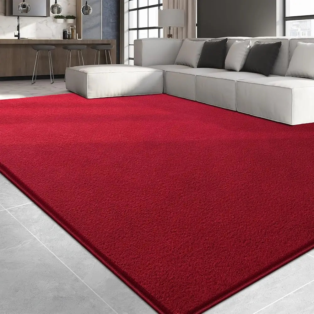 6x9 Red Shag Soft Thia Memory Foam