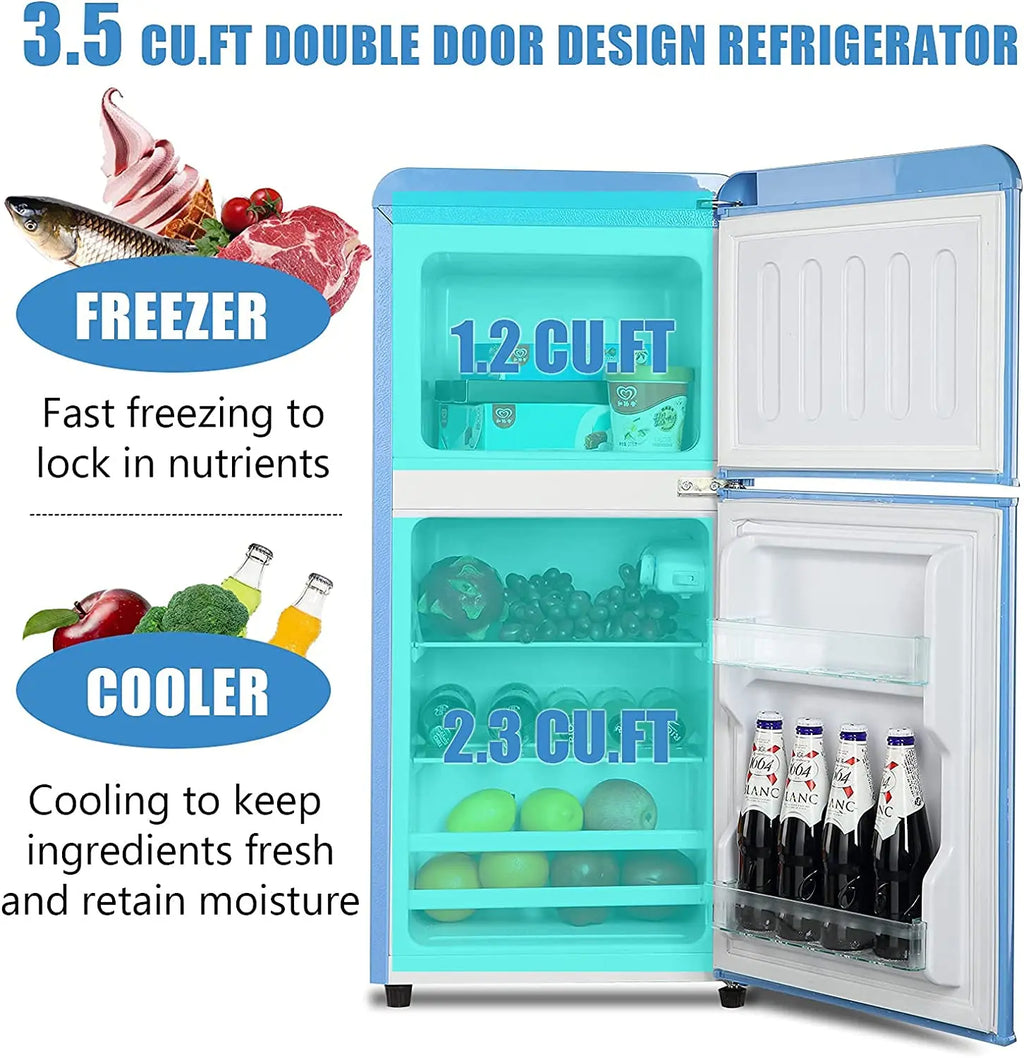 3.2 CF Double Door Compact Refrigerator