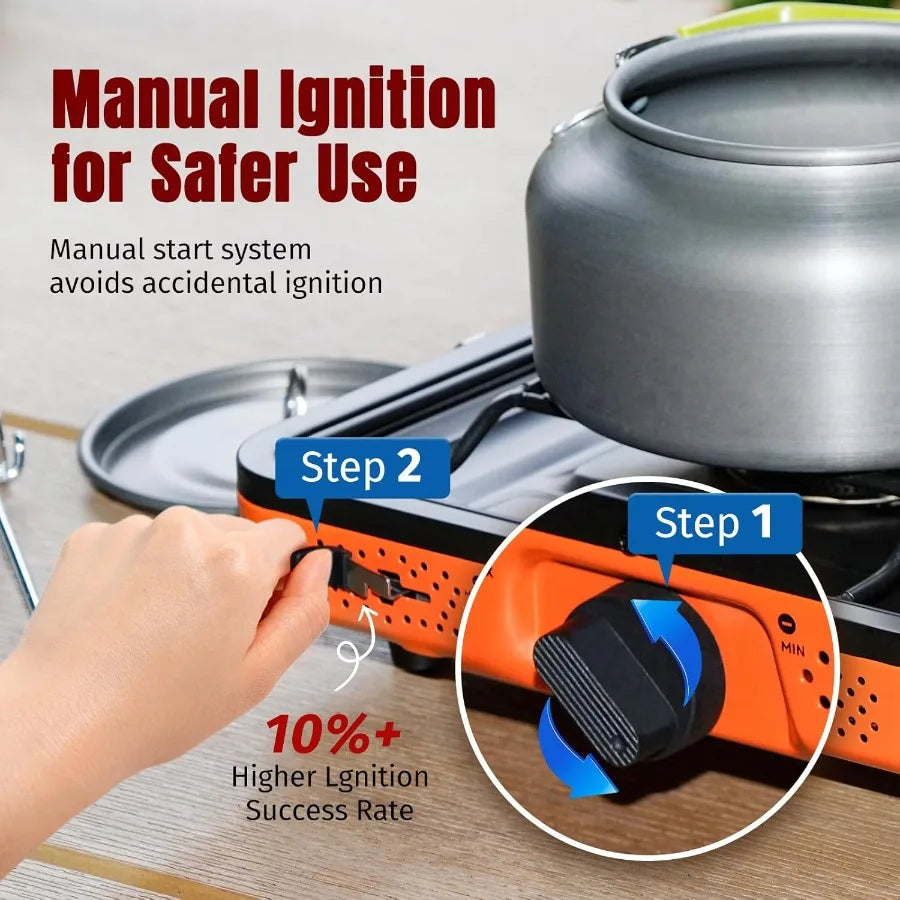 Portable Camping Stove 2 Burner Propane Foldable