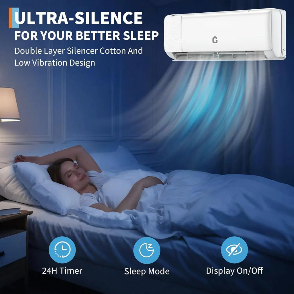 24000 BTU 19 SEER2, 230V Energy AC Unit with Remote Cools Rooms