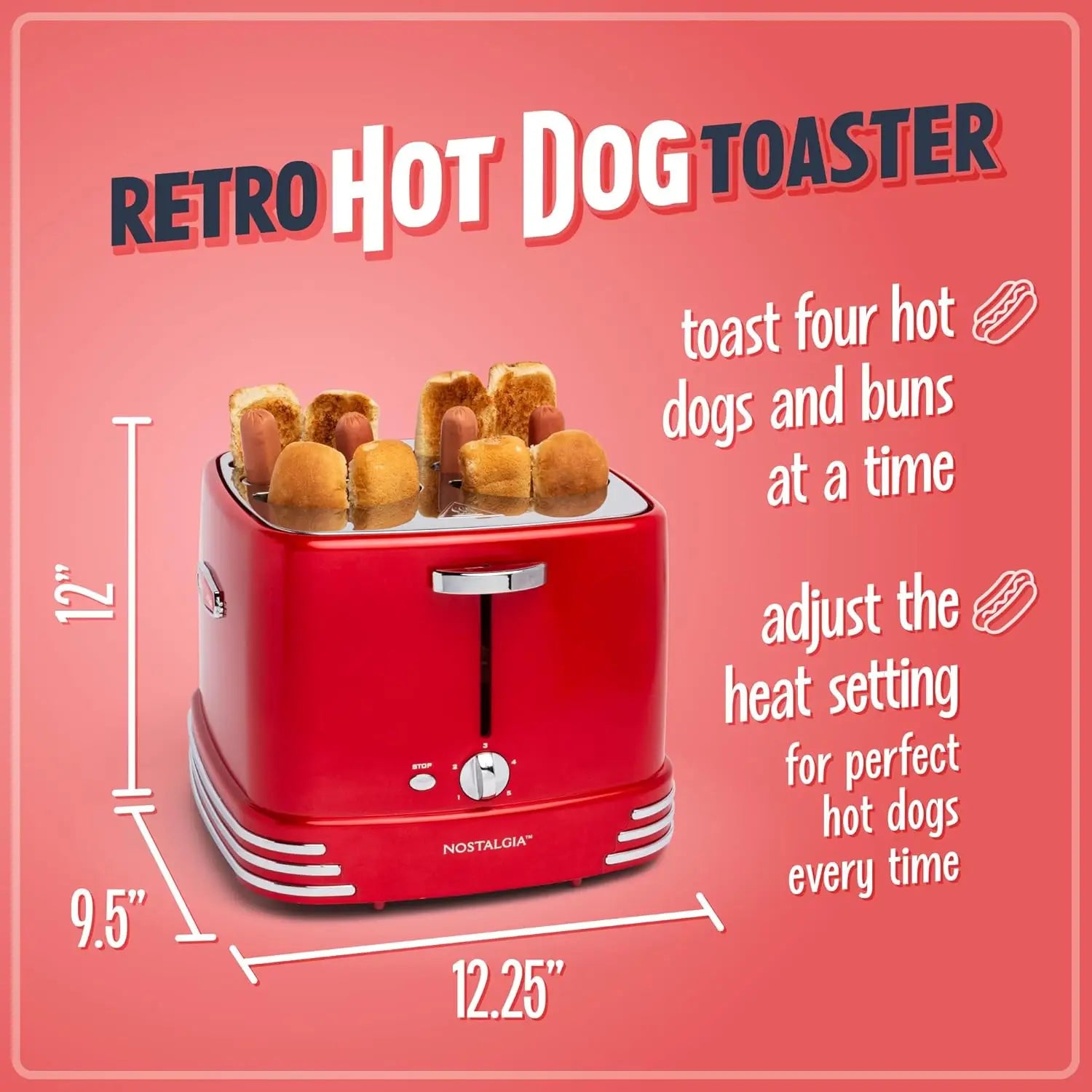 4 Slot Hot Dog and Bun Toaster
