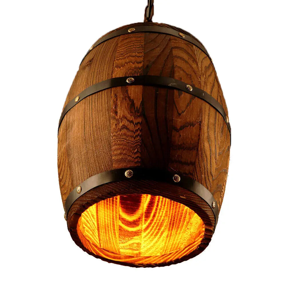 Vintage Rustic Wine Barrel Light