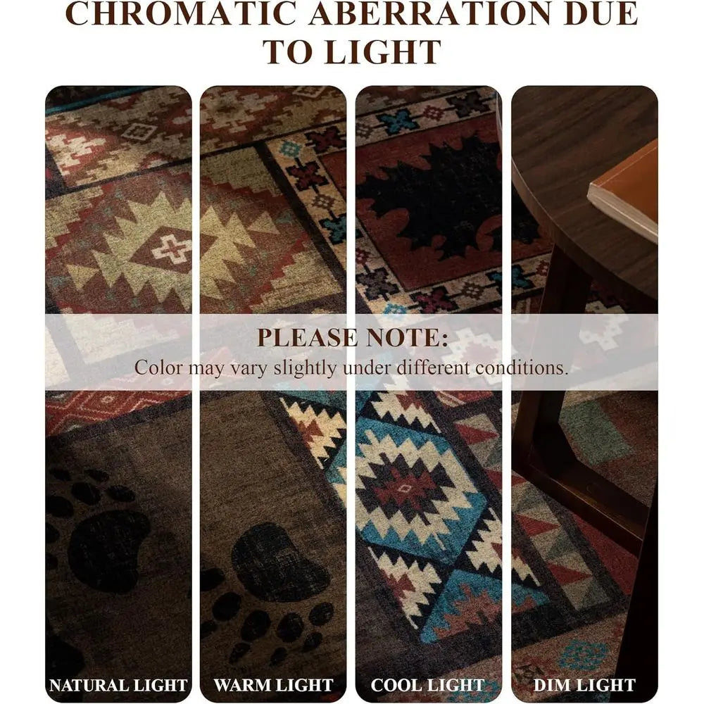 6x9 Lodge Southwestern Bear Washable