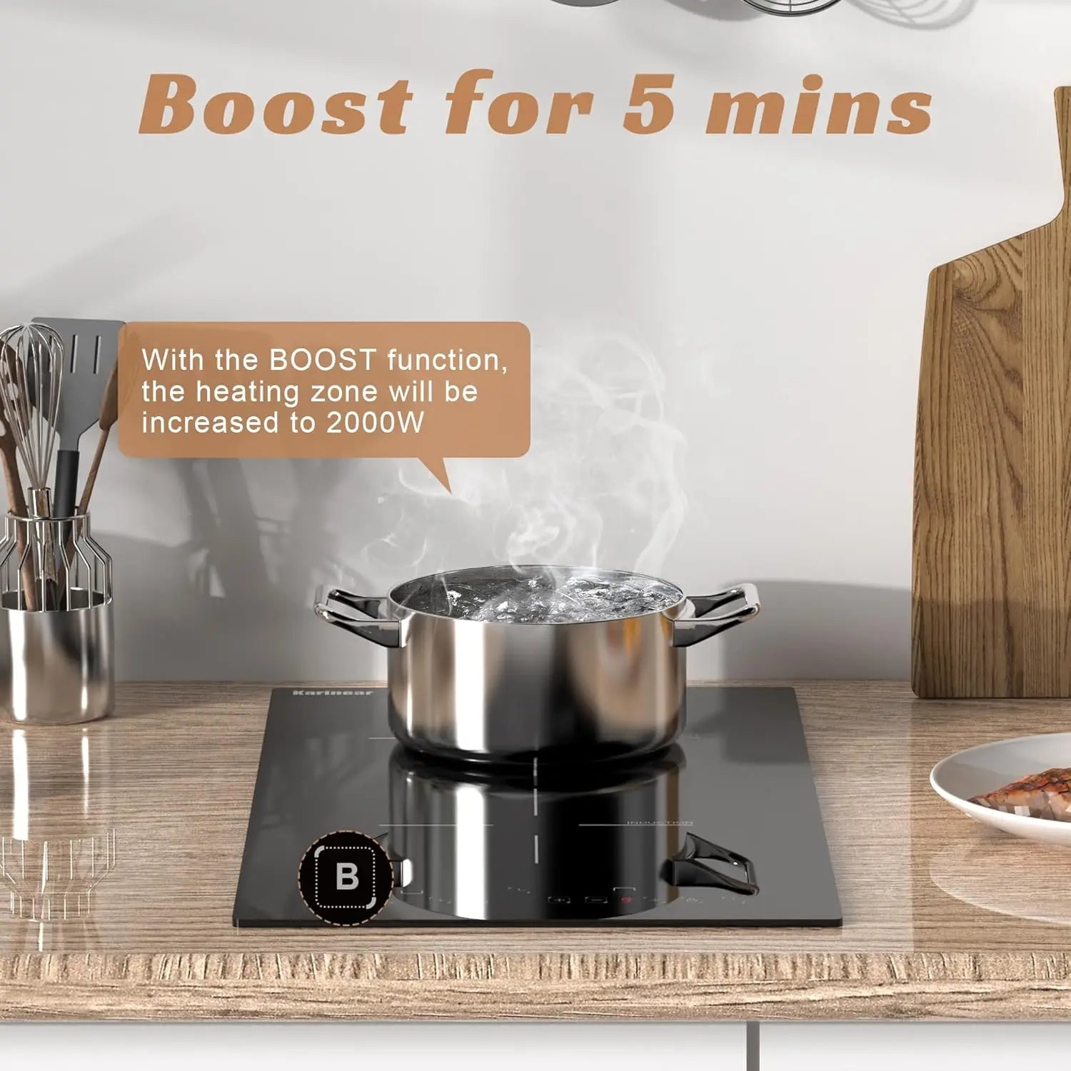 Induction Hob 29CM 2 Burner Drop-In Electric Cooktop
