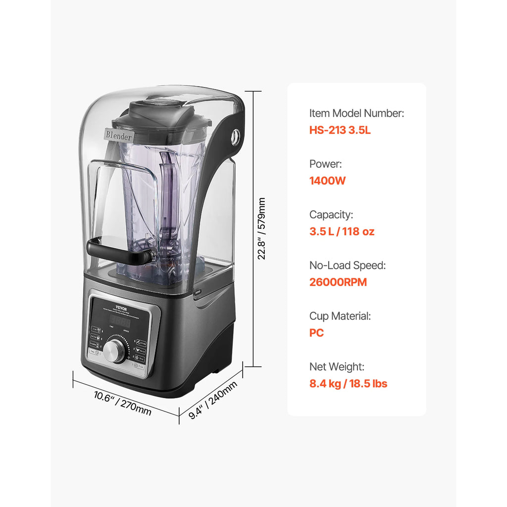 2.5L/3.5L Electric Blender for Smoothies 1400W