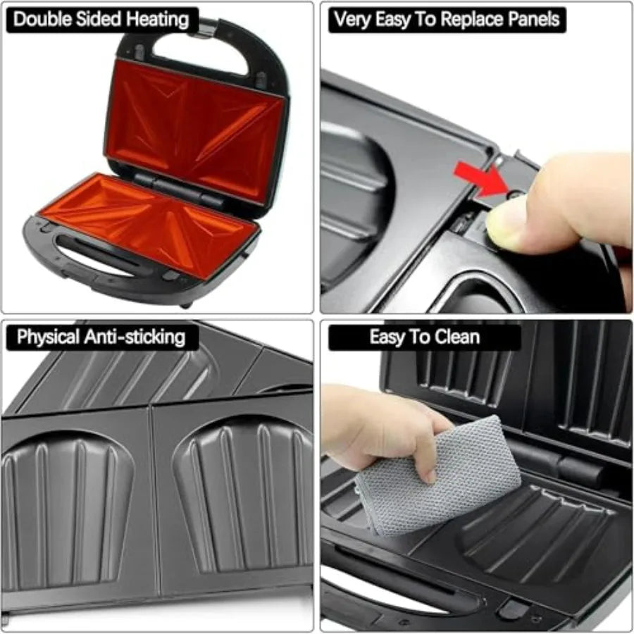 6 in 1 Waffle/Sandwich Maker Removable Plates