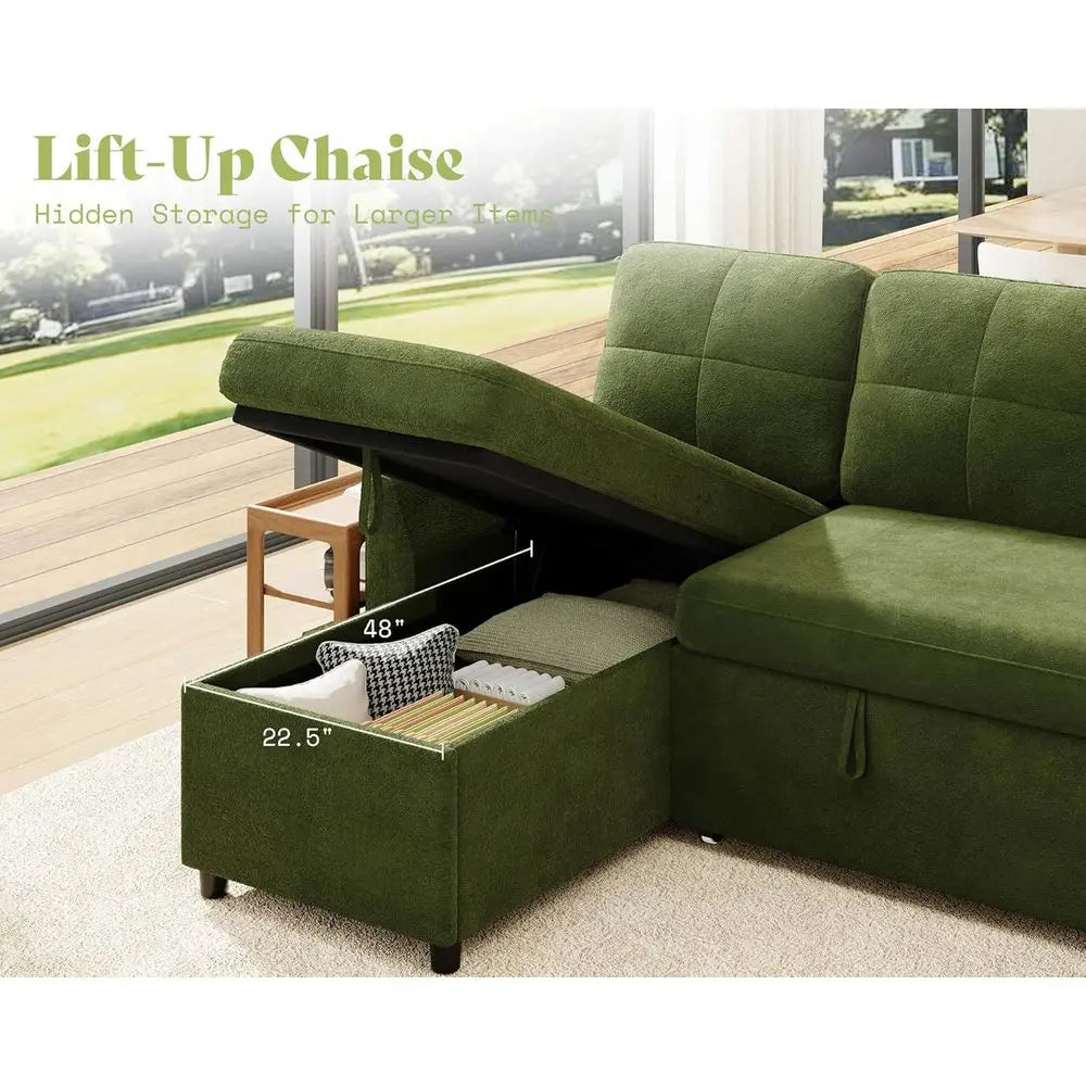 Storage Chaise Sleeper Sofa,