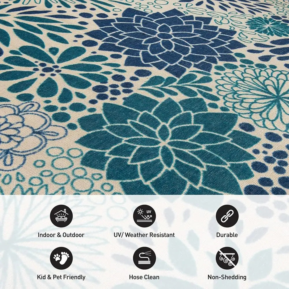 5x7 Modern Floral Circles Outdoor