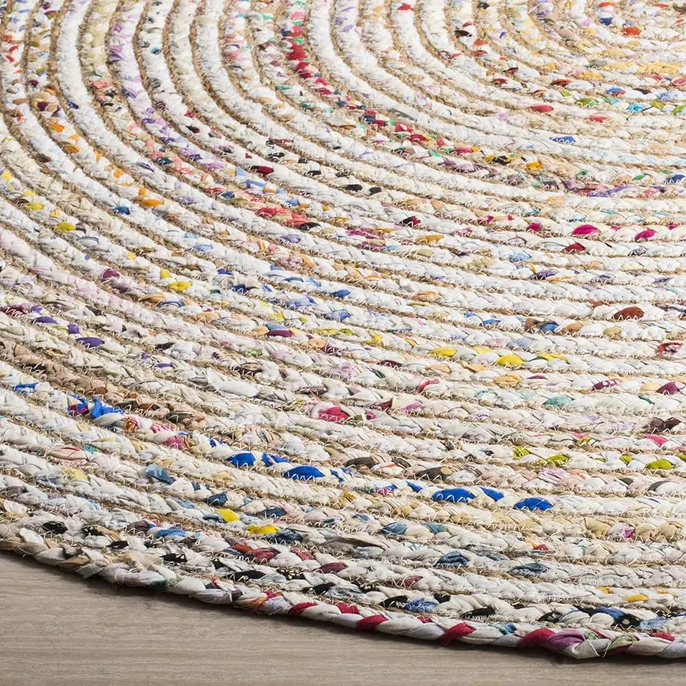 5' Handmade Boho Braided Beige/Multi