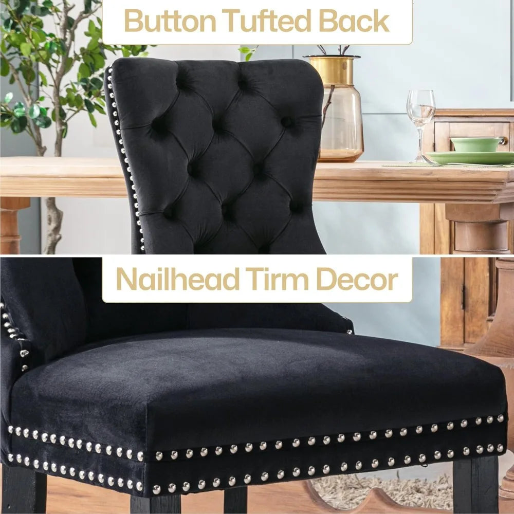 6 Velvet Wood Legs Pull Ring, Luxury