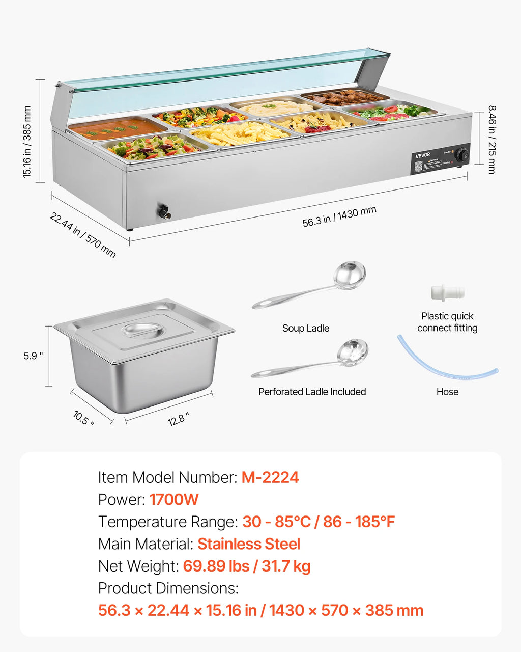 Commercial Food Warmer Electric Stainless