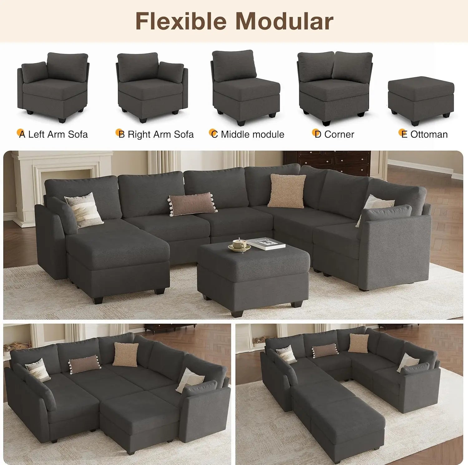 Large Modular Sectional Sofa
