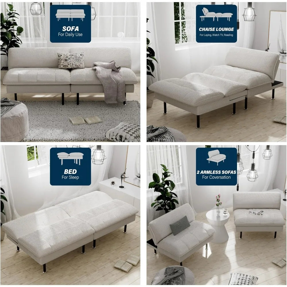 3 Sets 70" Futon Sofa Bed