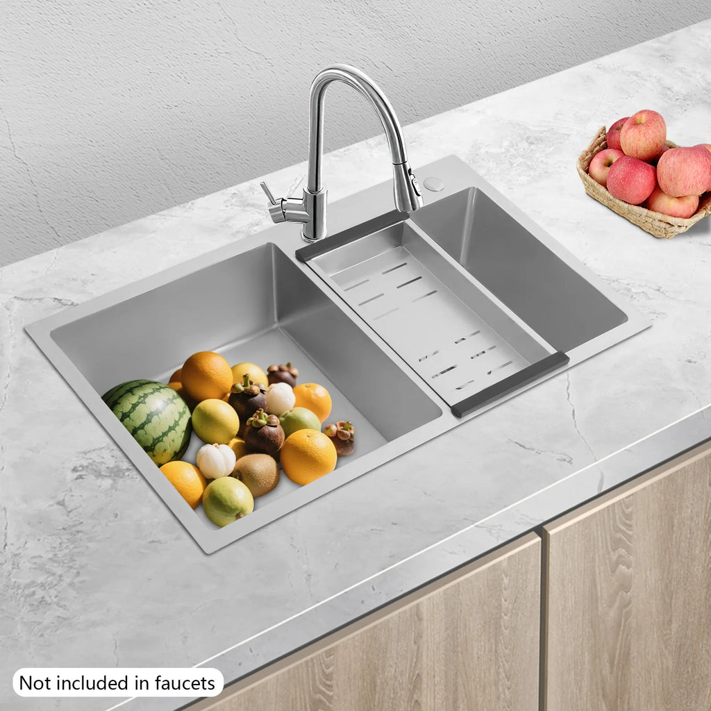 Sturdy Stainless Large Capacity Double Bowl
