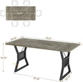 70.8" Large for 6-8 Industrial Wooden/Metal